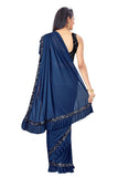 Special Solid Ruffle Border Lycra Sarees