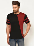 Cotton Color Block Half Sleeves Mens Tshirts