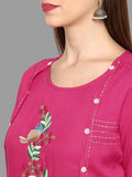 Buys Women's Pink Color Rayon Anarkali Kurta